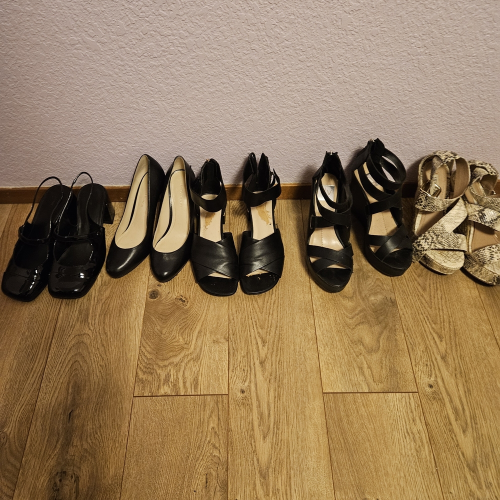 Aldo Black Cross-Strap Block Heel Sandals